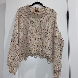 cutout confetti sweater